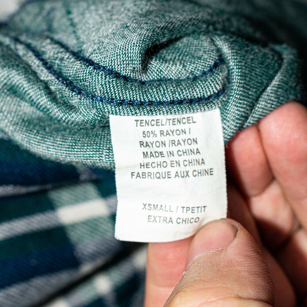 Rails Women's Button up Flannel Shirt Blue Plaid Tencel Rayon Size XS - Picture 6 of 8